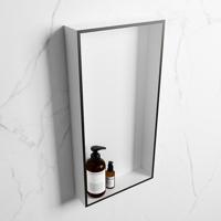 MONDIAZ EASY Nis 59,5x29,5cm in solid surface kleur Urban | Talc. 1 vak geschikt voor in- of opbouw - thumbnail
