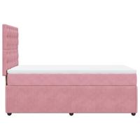 Boxspring met matras fluweel roze 100x200 cm - thumbnail