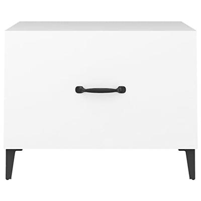 Salontafel 2 st met metalen poten 50x50x40 cm wit - thumbnail