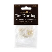 Dunlop 483P04MD Celluloid Shell Pick perloid wit medium plectrum set 12 stuks - thumbnail