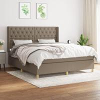 Boxspring met matras stof taupe 160x200 cm - thumbnail