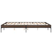 Bedframe bewerkt hout metaal bruin eikenkleur 150x200 cm - thumbnail