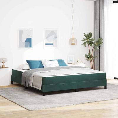 Boxspringbed met matras Donkergroen 180 x 200 cm Fluweel