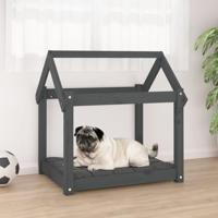 VidaXL Hondenmand 71x55x70 cm massief grenenhout grijs - thumbnail