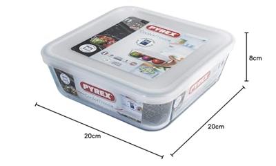 Pyrex Schaal met deksel 2L 20x22cm
