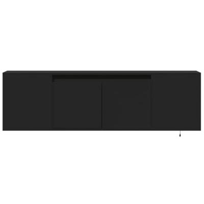 Tv-wandmeubel met LED-verlichting 135x31x39,5 cm zwart