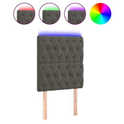 Hoofdbord LED 144x7x118/128 cm fluweel donkergrijs