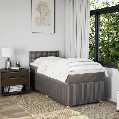 Boxspring met matras stof taupe 90x200 cm