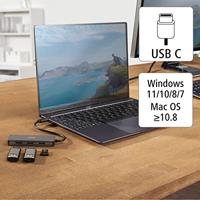 Hama usb-c-hub 4-poorts usb 3.2 gen2 10 gbit/s alu - thumbnail