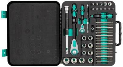 Wera 8100 SA/SC 2 Zyklop Speed ratel- en doppenset, 1/4"-aandrijving en 1/2"-aandrijving, metrisch, 43 -delig - 1 stuk(s) - 05160785001 - thumbnail