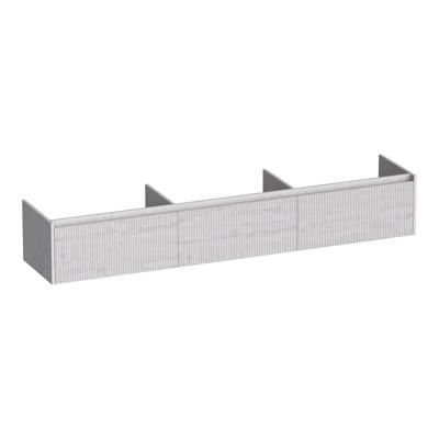 Brauer Embrace Wavy - Onderkast - 220 cm - met 3 Softclose Lades Greeploos en 0 cm - Sifon Uitsparingen - Forest Seashell