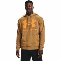 Herenhoodie Under Armour Rival Big Logo Oker - Maat: M - thumbnail