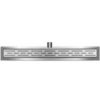 Wiesbaden 3e generatie douchegoot met muurflens en rooster 90 x 7 cm RVS - thumbnail