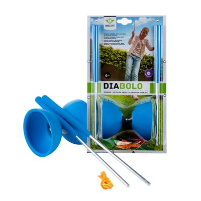 Diabolo van Rubber met Metalen Stokjes - Blauw