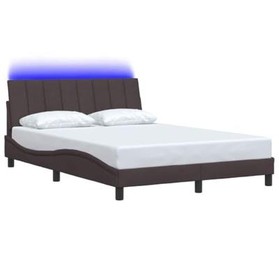 Bedframe zonder matras "Hanko" 120x200 cm stof donkerbruin