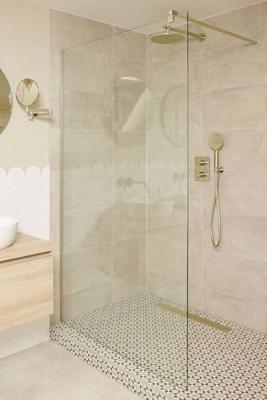 Ben Vivid inloopdouche incl. antikalk 120x200cm geborsteld messing