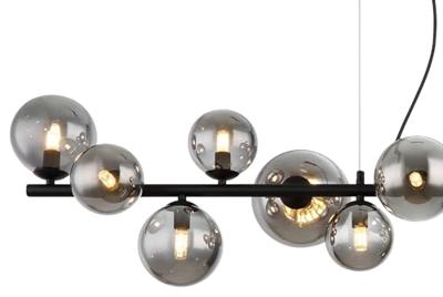 Globo Design hanglampRiha zwart met smoke glas - 56133-13H