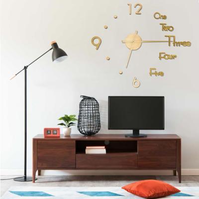 VidaXL 3d-wandklok modern xxl 100 cm goudkleurig