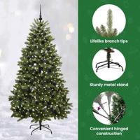 VidaXL Kunstkerstboom met 300 led groen 210 cm pvc en metaal - thumbnail