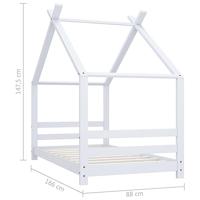 Kinderbedframe massief grenenhout wit 80x160 cm - thumbnail