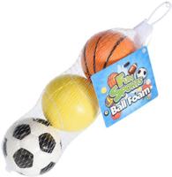 Cilgro Fun sports foam ballen 3 stuks in netje - thumbnail