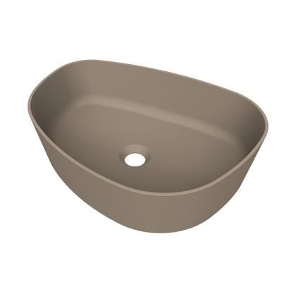 Arcqua Rocker waskom - opbouw - organisch rechts - 50x37cm - mat truffel WAS806643