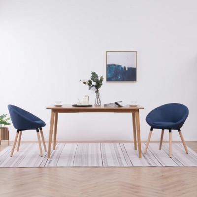 vidaXL Eetkamerstoelen 2 st stof blauw vidaXL Eetkamerstoelen 2 st stof blauw