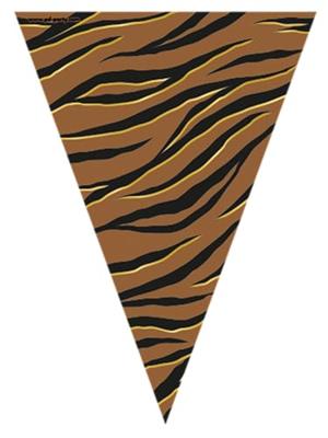 Party flags foil tiger safari