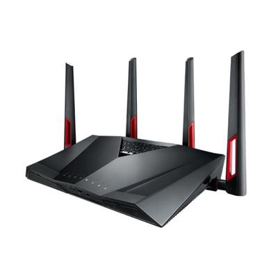 Asus RT-AC88U Gaming router (Ai Mesh WLAN-systeem, WiFi 5 AC3100, Gaming Engine, 8x Gigabit LAN Link Aggregation, 1.4 GHz DC CPU, Alexa & IFTTT & App-bediening, AiProtection, USB 3.0)