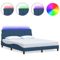 Bedframe zonder matras "Hanko" stof blauw 160x200 cm - thumbnail
