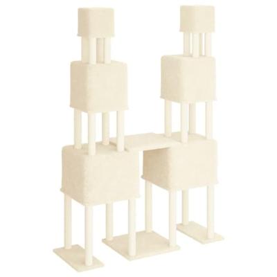 Kattenmeubel met sisal krabpalen 199 cm crmekleurig - thumbnail