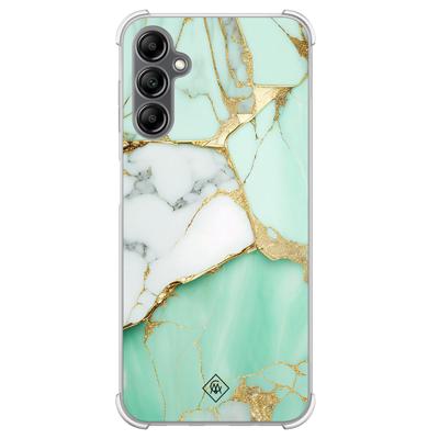 Samsung Galaxy A14 shockproof hoesje - Marmer mintgroen
