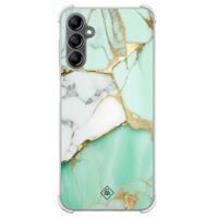 Samsung Galaxy A14 shockproof hoesje - Marmer mintgroen - thumbnail