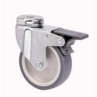 Rueda Ruedas Alex Grijs Rubber Poliamix Ø6 cm 50 kg draaibaar - thumbnail