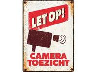PLENTY GIFTS WAAKBORD BLIK CAMERATOEZICHT 21X15 CM - thumbnail