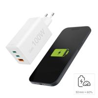 Hama Snellader GaN 2x USB C PD 1x USB A QC 100W Wit - thumbnail