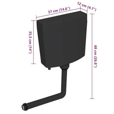 VidaXL Toiletstortbak met watertoevoer onderin 3/6 l zwart