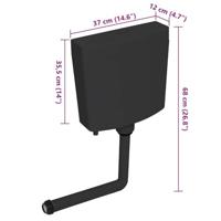 VidaXL Toiletstortbak met watertoevoer onderin 3/6 l zwart - thumbnail