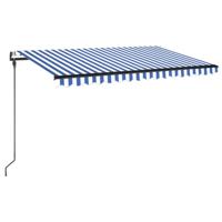 Luifel automatisch met LED en windsensor 450x300 cm blauw wit - thumbnail