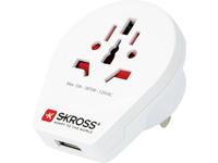 SKROSS | 1.500262 | World to USA + USB | World to USA reisadapter met 1 USB 2.4A-aansluiting - Spanning en vermogen: 100 V - 1500 W / 250 V - 3750 W - Bescherming tegen elektrische schokken - thumbnail