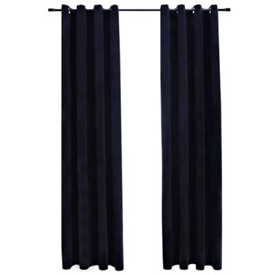 VidaXL Gordijn verduisterend met ringen 2 st 140x245 cm fluweel zwart
