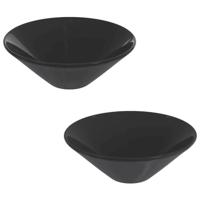 Wastafels 2 st 42x14 cm keramiek glanzend zwart - thumbnail