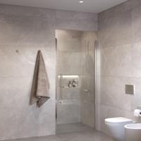 Sanivo Suno Nisdeur draaideur 70 cm Chroom Helder Glas 8 mm Nano - thumbnail