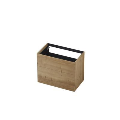 INK - Onderkast 2 Laden Push To Open 65cm Fineer Eiken - 800x450x650 Mm - Ash Grey Fineer