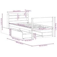 Bedframe zonder matras massief grenenhout 90x190 cm - thumbnail