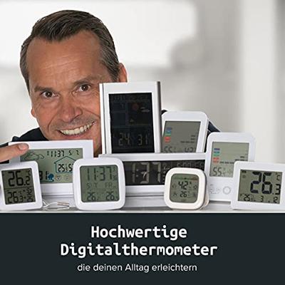 Fackelmann hoogwaardige digitale radiogestuurde klok/wekker/thermometer wit