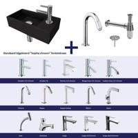 FonteinPack Ink Versus Rechts Zwart Chroom (Keuze uit 20 kranen) - thumbnail