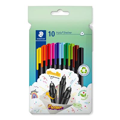 Staedtler Triplus fineliner eco, doosje van 10 stuks, assorti