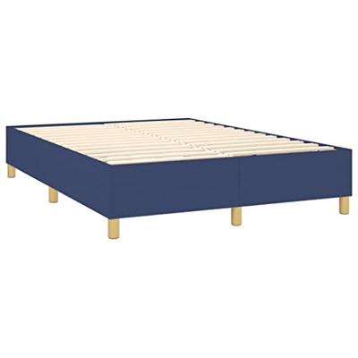 Boxspring met matras stof blauw 140x190 cm