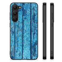Samsung Galaxy S23 Plus Houten Print Telefoonhoesje Wood Blue - thumbnail